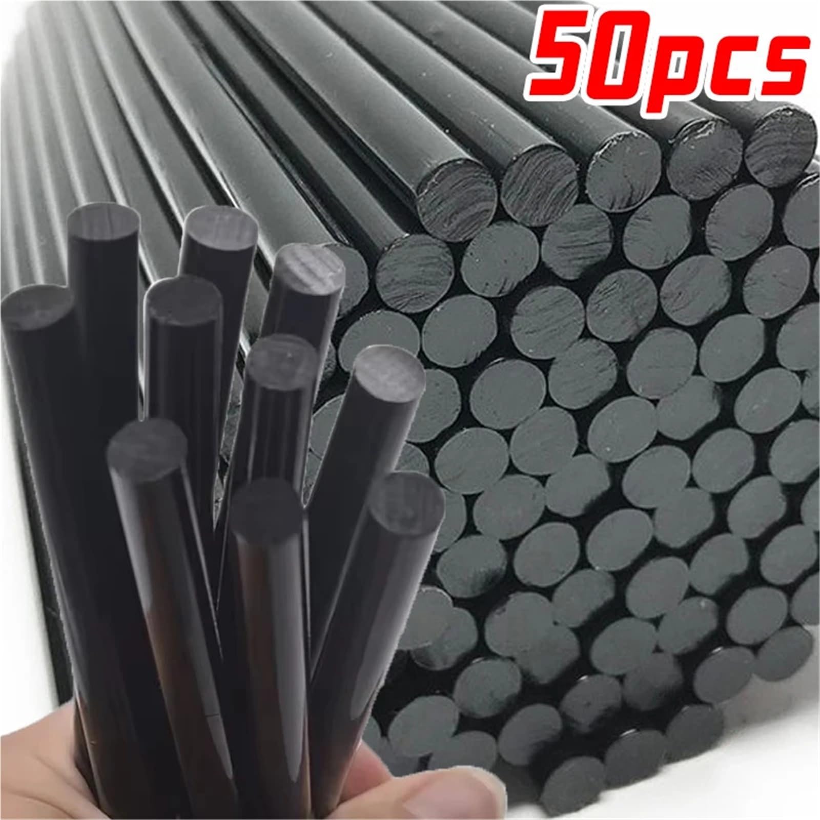 50 Pezzi Di Stick Di Colla A Caldo Neri Fai Da Te, Strisce Di Riparazione For La Rimozione Di Ammaccature Senza Vernice, Ad Alta Viscosità, Strumenti Di Estrazione Ad Adesione Forte.(11X270MM)
