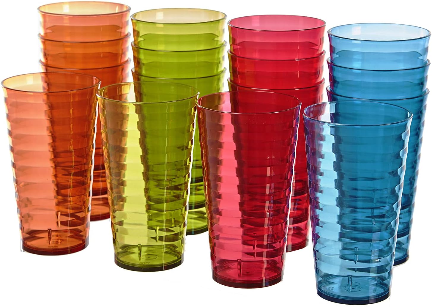 Splash 18-ounce Plastic Tumblers | Value set of 16 in 4 Assorted Colors