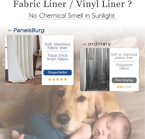 Miniatura 6 de Cortinas grandes de 120 pulgadas de largo para sala de estar, cortinas opacas grandes de lino de tamaño extra de 100 pies de largo, cortinas grandes