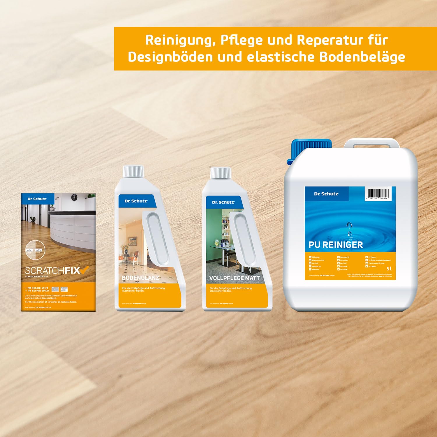 Produktbild von Dr. Schutz Fußbodenreiniger R 1000 5 L – Streifenfreie Pflege Für PVC, Linoleum, Parkett, Stein & Kautschuk