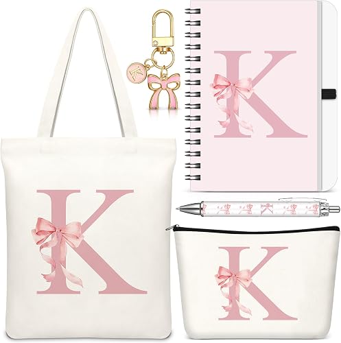 Talltalk 5 Pcs Initial Tote Bag Gifts for Women