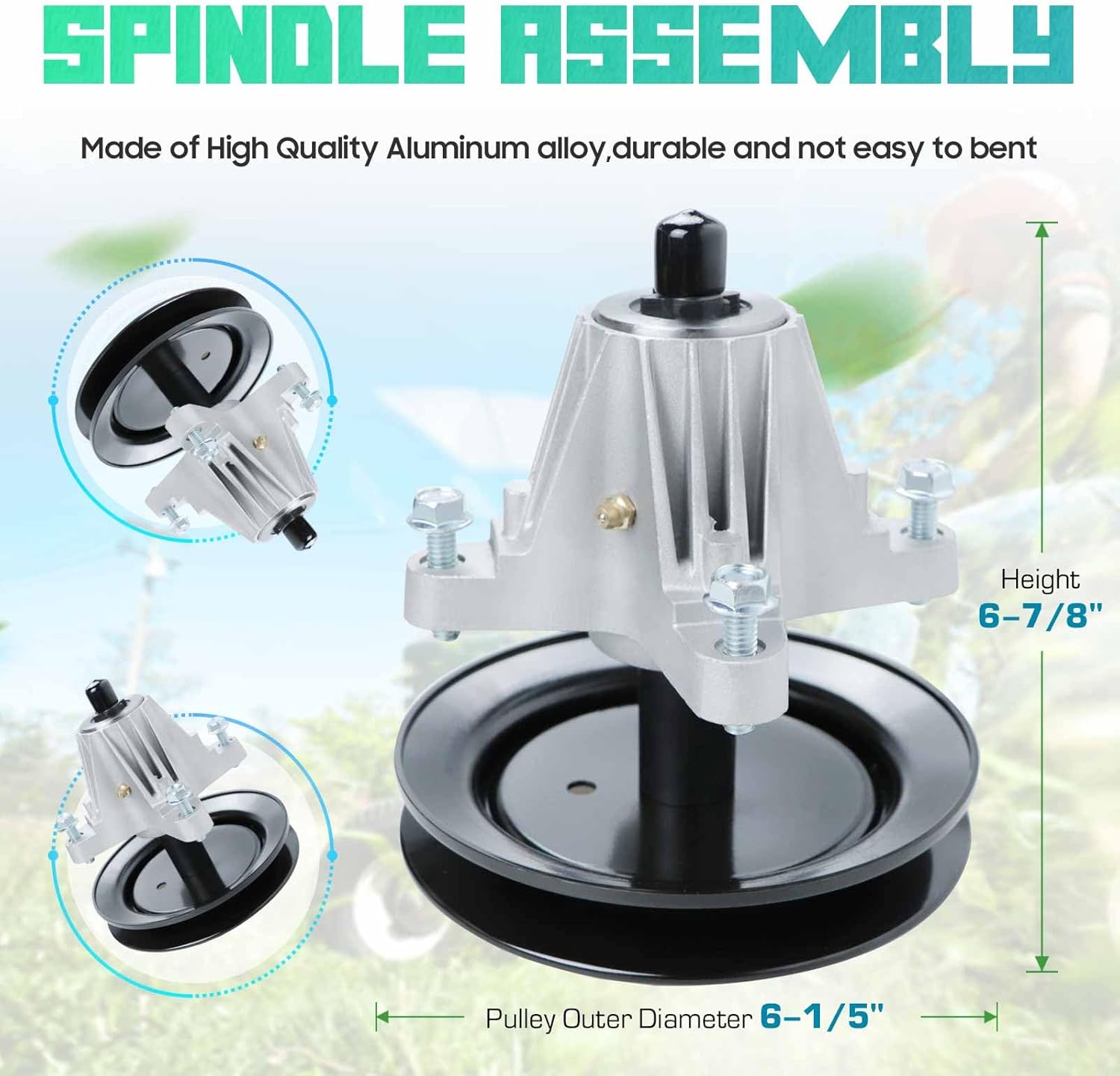 42 inch Deck Rebuild Kit 918-04822 Spindle Assembly Fit for Cub Cadet LTX1040 LTX1042, for Craftsman LT2000 LT1500, Includes 618-04889 Spindles 918-04950, Pulleys 756-04129, 1/2" x 96" Belt 754-04060