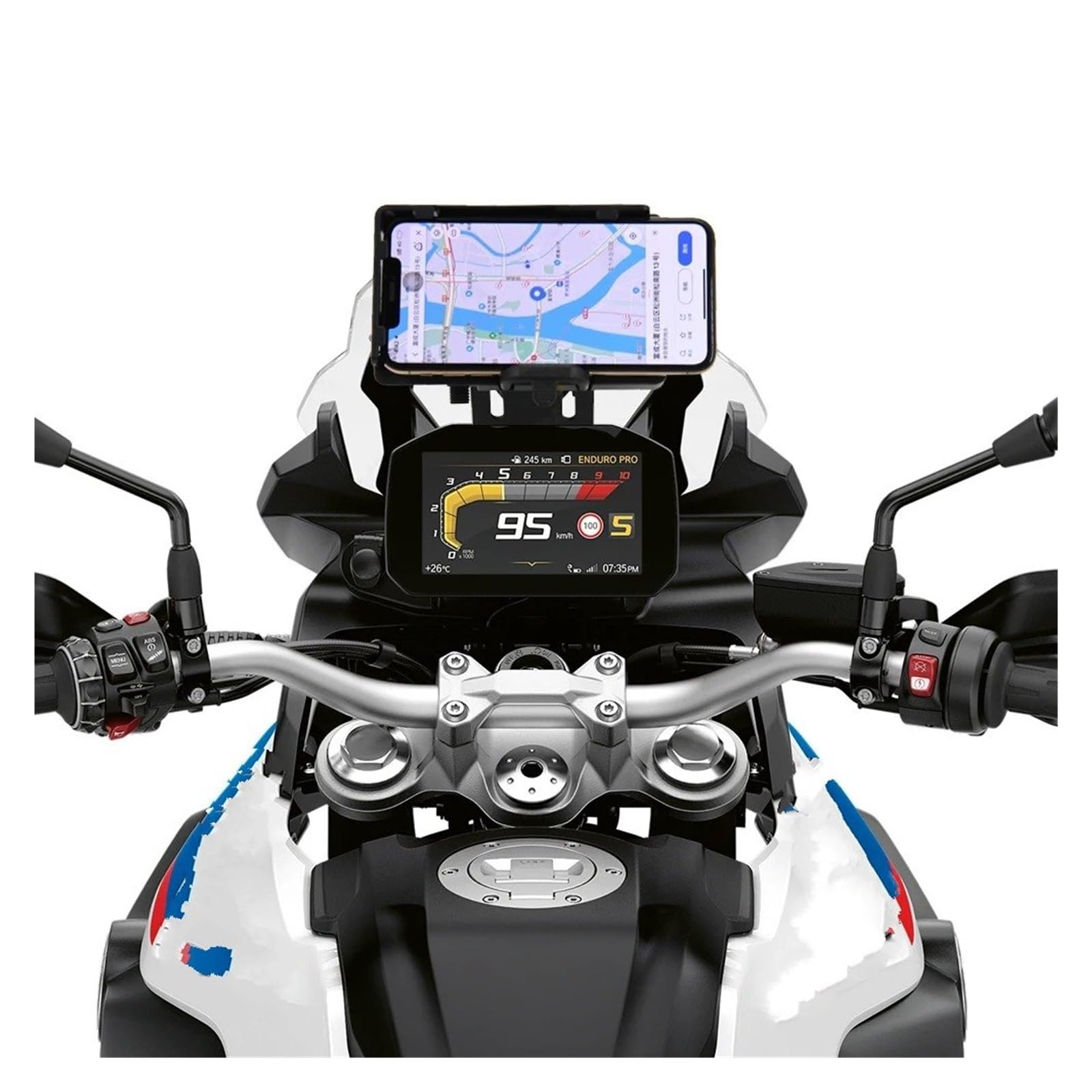 Support Téléphone Moto pour BMW pour F750GS pour F850GS pour Adventure 2018+ Support De Navigation GPS Smartphone Moto Accessoires Externes Support Telephone Velo(Navigation Bracket)