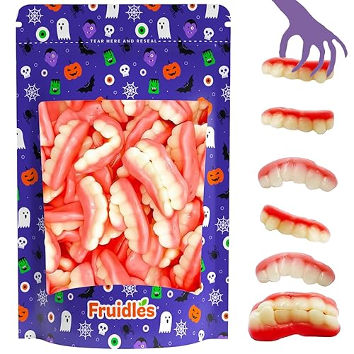 Fruidles Gummi Teeth Candy, deliciosas gomitas de sabores de frutas (media libra)
