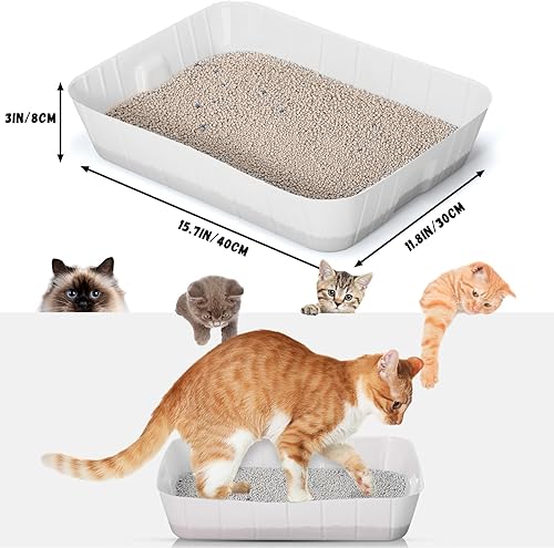 Miniatura 3 de Bokon 25 cajas de arena desechables para gatos, bandeja de arena de plástico para gatos, bandeja de arena para gatitos, conejos, cobayas, hámster,