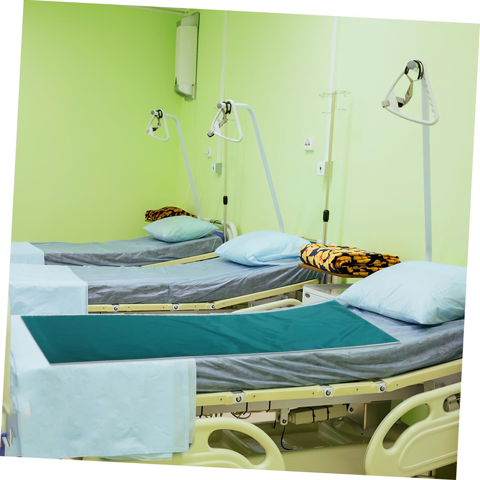 Panno Scorrevole Per Trasferimento Pazienti Allettati 180x75 Cm Verde Per Supporto Domiciliare e Ospedaliero, Coperta Di Trasferimento Per Posizionamento e Girata Senza Sforzo