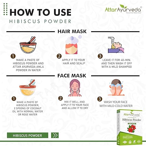 Miniatura 6 de TV Hibiscus powder for hair growth (100 Grams) Ideal for Hair pack, Face pack, Eating, and Hibiscus tea Gudhal Ka Phool Powder 100% Pure and