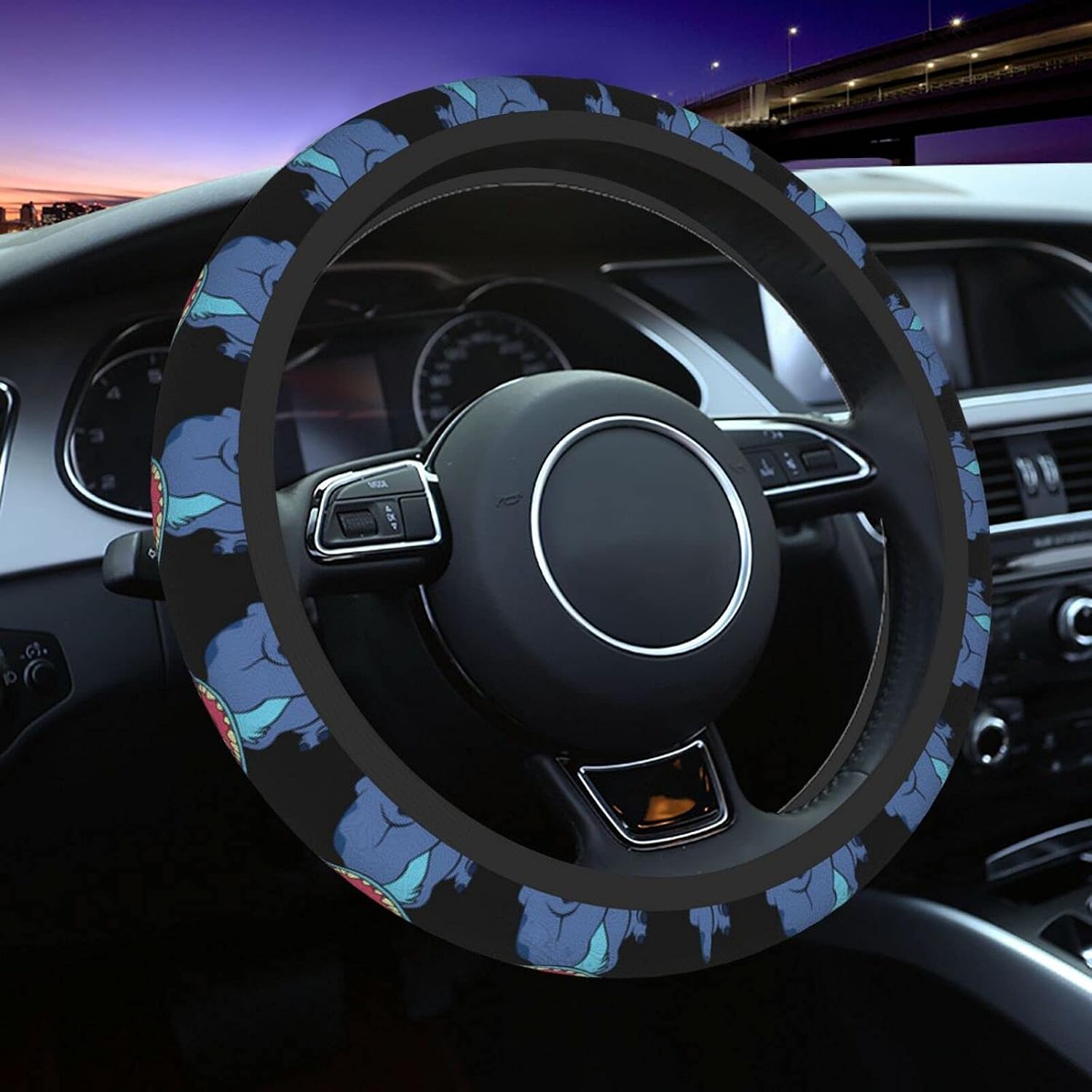 Li-lo-St-Itch Steering Wheel Covers for Car,Car Steering Wheel Cover for Women Girls Men,Universal 15 Inches Car Accessories