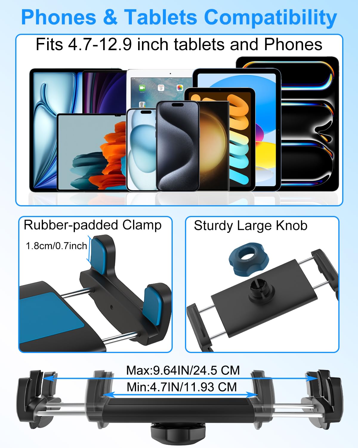 Woleyi Tesla Odel Y/3 Headrest Tablet Holder - [360° Etal Ballhead - View #8