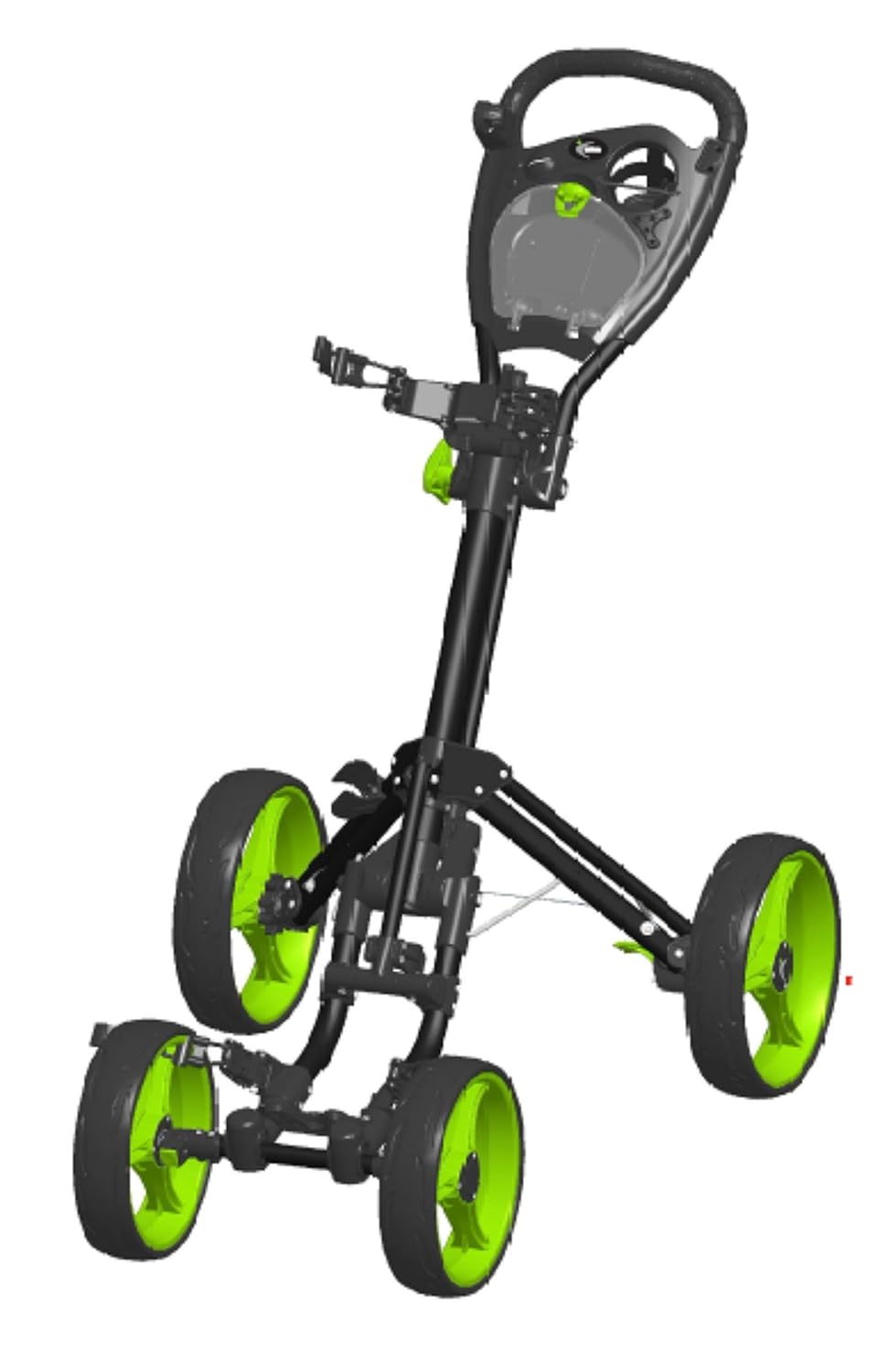 GolfBasic Prime Green 4Wheel Golf Push Cart with Umbrella Holder