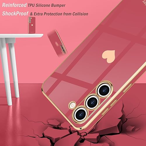 Miniatura 5 de Teageo Funda para Samsung Galaxy S23 para mujeres y niñas, lindo corazón de amor, cubierta trasera suave, protección completa de la cámara,