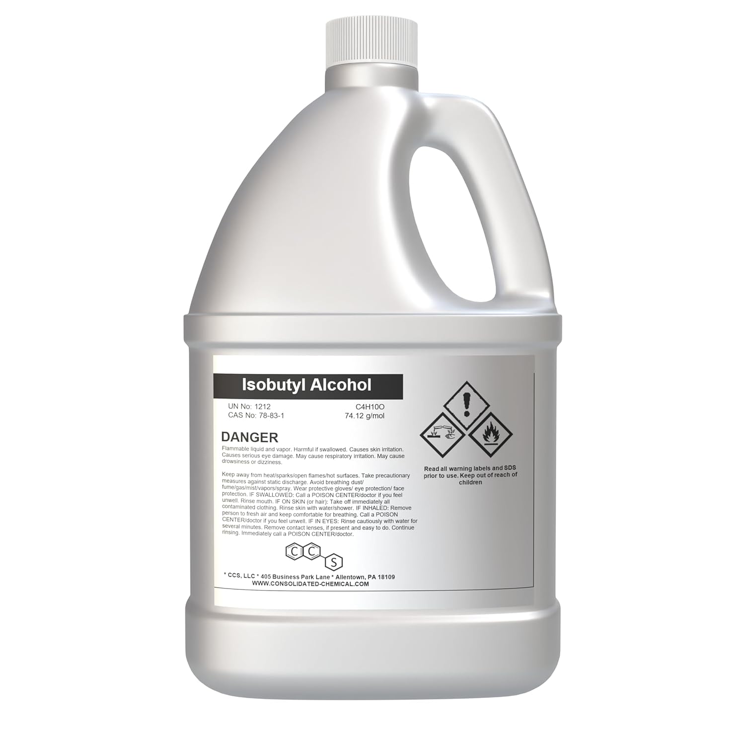 Isobutyl Alcohol 99% Pure - Premium-Quality Industrial and Laboratory Grade Solvent (1 Gallon (128 Fl Oz))