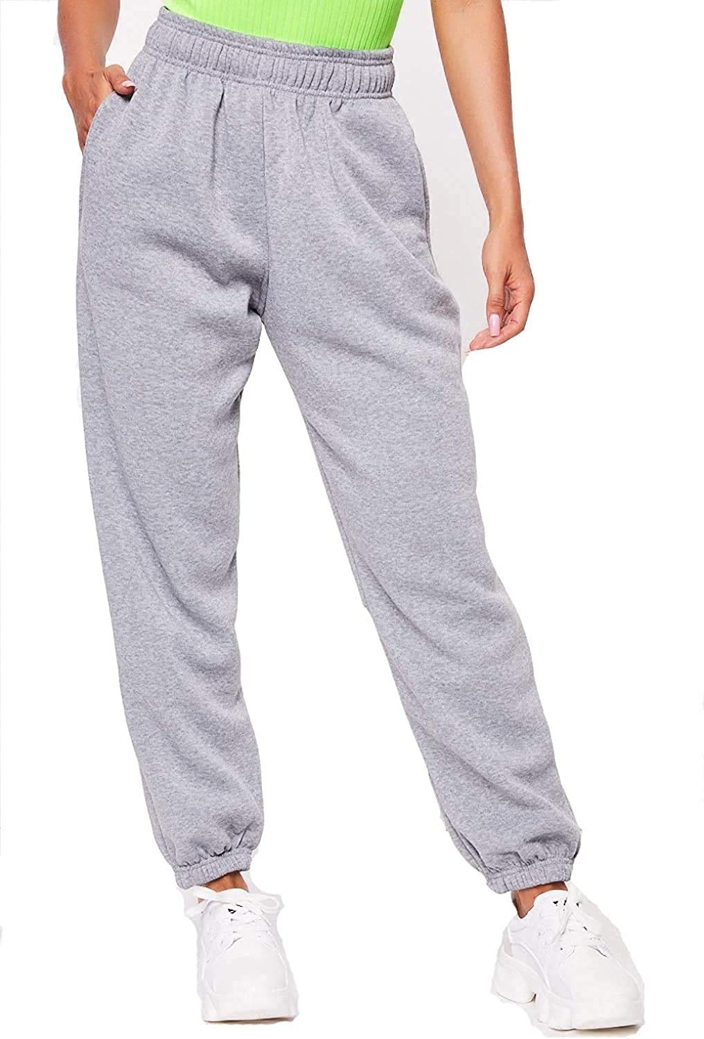 Girlzwalk Women's Grey Fleece Casual Oversized Jogging Joggers Tracksuit Bottoms Jog Pants (, Xxxxl/Uk 28-30)