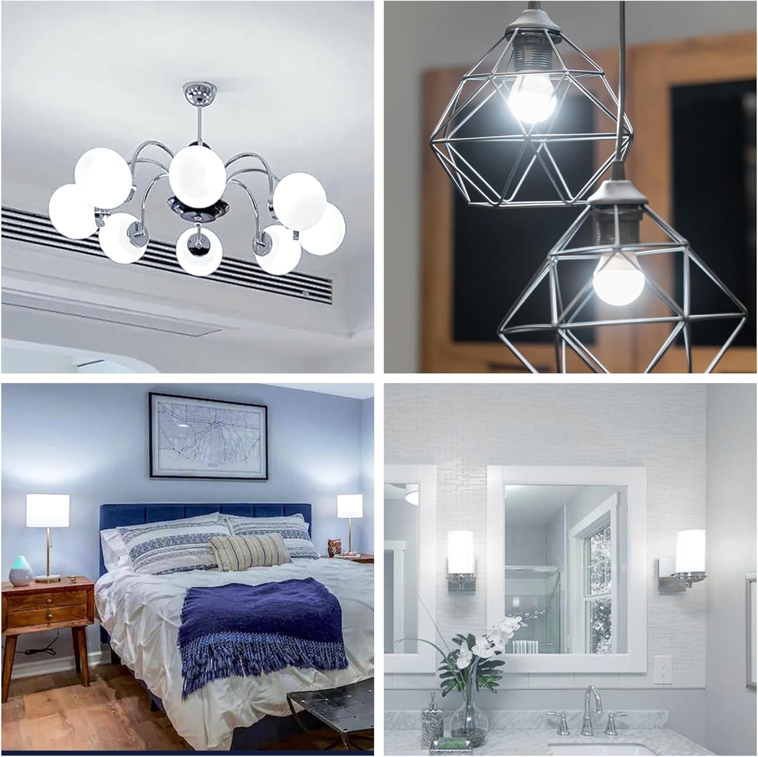 A19 LED Light Bulbs 100 Watt Equivalent, Efficient 12W Light Bulbs, Daylight White 6000K, 1200LM, 35000 Hrs Lifetime Non-Dimmable E26 Standard Base LED Bulbs for Bathroom Home Office, 6-Pack