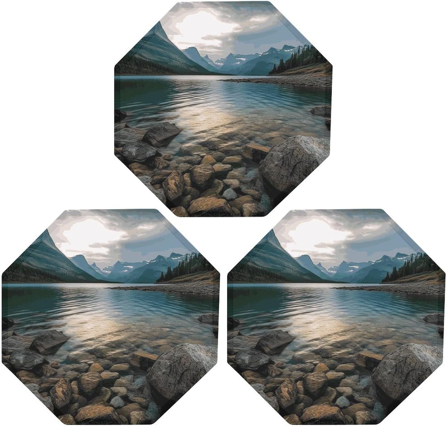 Ctagon Metal Sign for Home, Modern Display Plate for Kitchen, Glacier National Park Plates Accent Hanging Wall Decorations 3PCS for Living Room, Bedroom, Hallway, Hotel