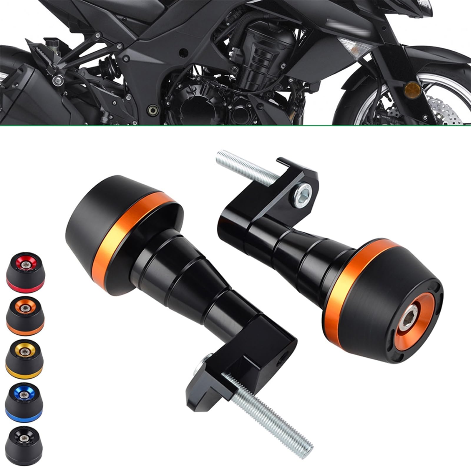 Przednie tylne koło oś widelca suwaki Pasuje do Kawasaki Z1000 2010 2011 2012 2013 2014 2015 2016 2017 motocyklowe ochraniacze przed upadkiem rama suwaki Ochraniacze ramy motocykla(Blue)