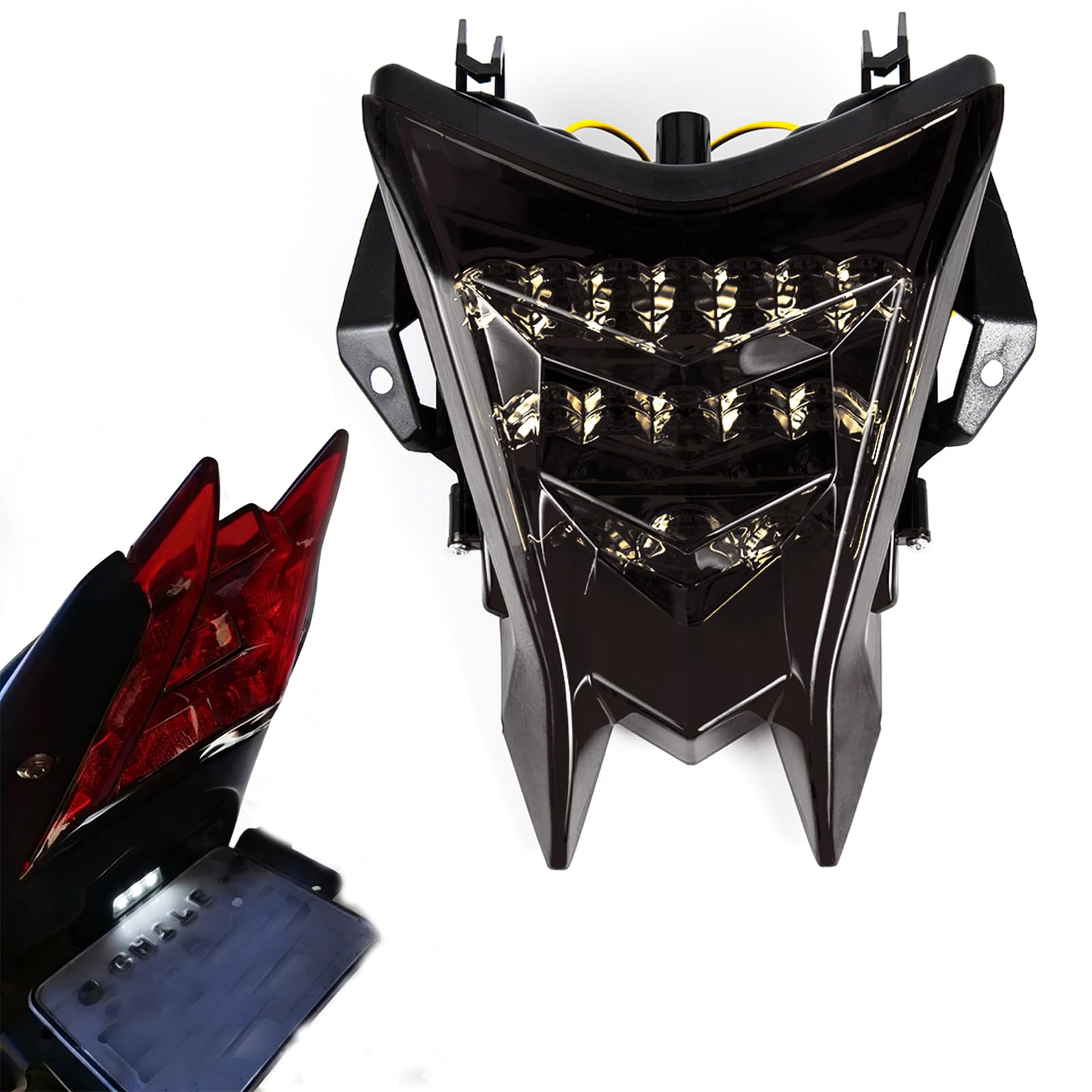 Feu Arriere Moto 12V LED Feux Stop pour Moto Compatible avec HP4 S1000R S1000RR (Noir)