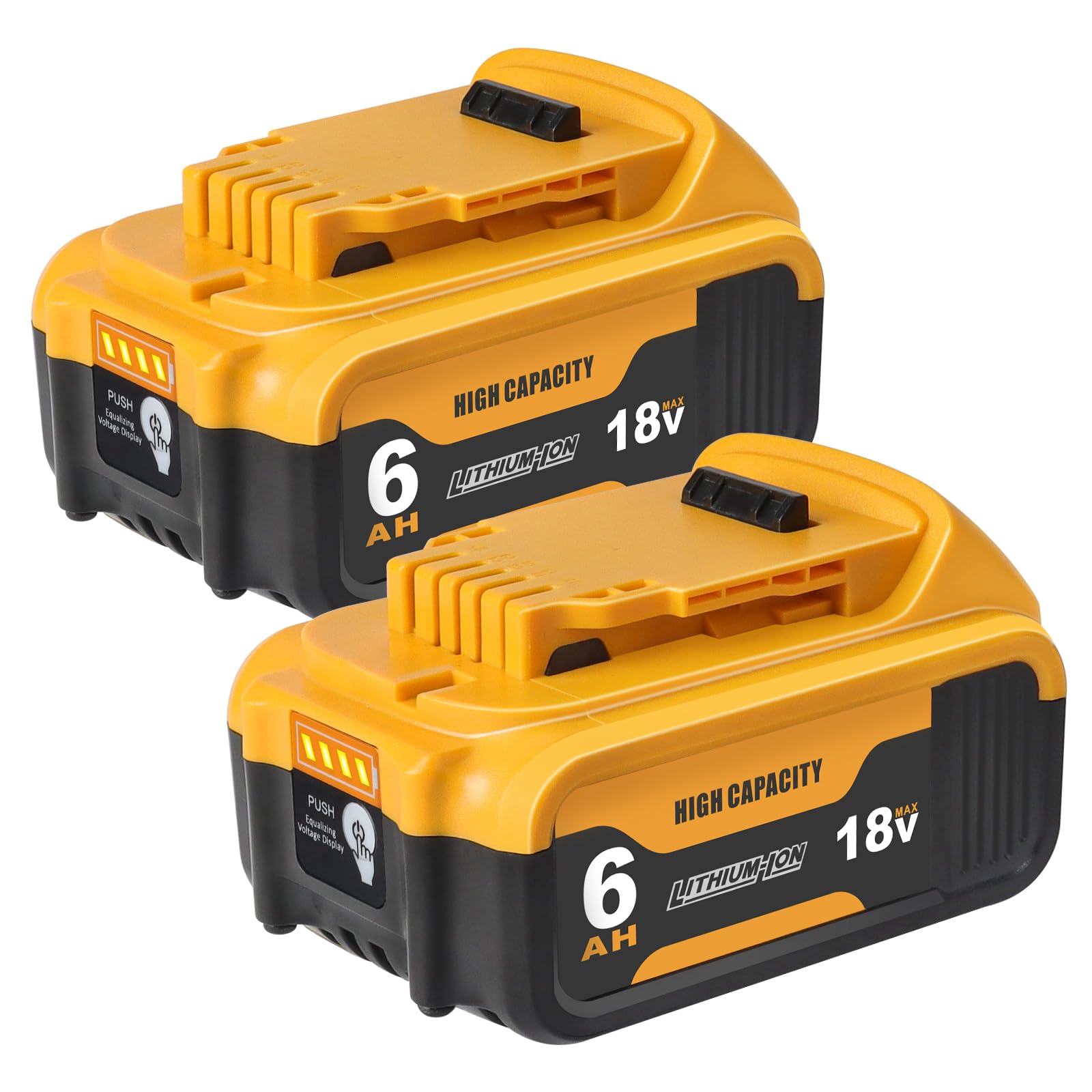QUPERR 2Pack DCB184 6.0Ah XR Battery Replacement for DeWalt 18V Battery