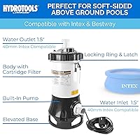 Vista 8 de Swimline Hydrotools Filtro de cartucho para piscina sobre el suelo, Sure-Flo 25 pies cuadrados con bomba de 0.25 HP, para piscinas de hasta 5500