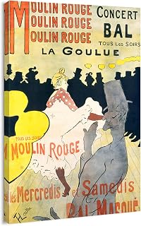 Canvas Print Wall Art - Classic Vintage Poster Moulin Rouge La Goulue - 16x24 inches