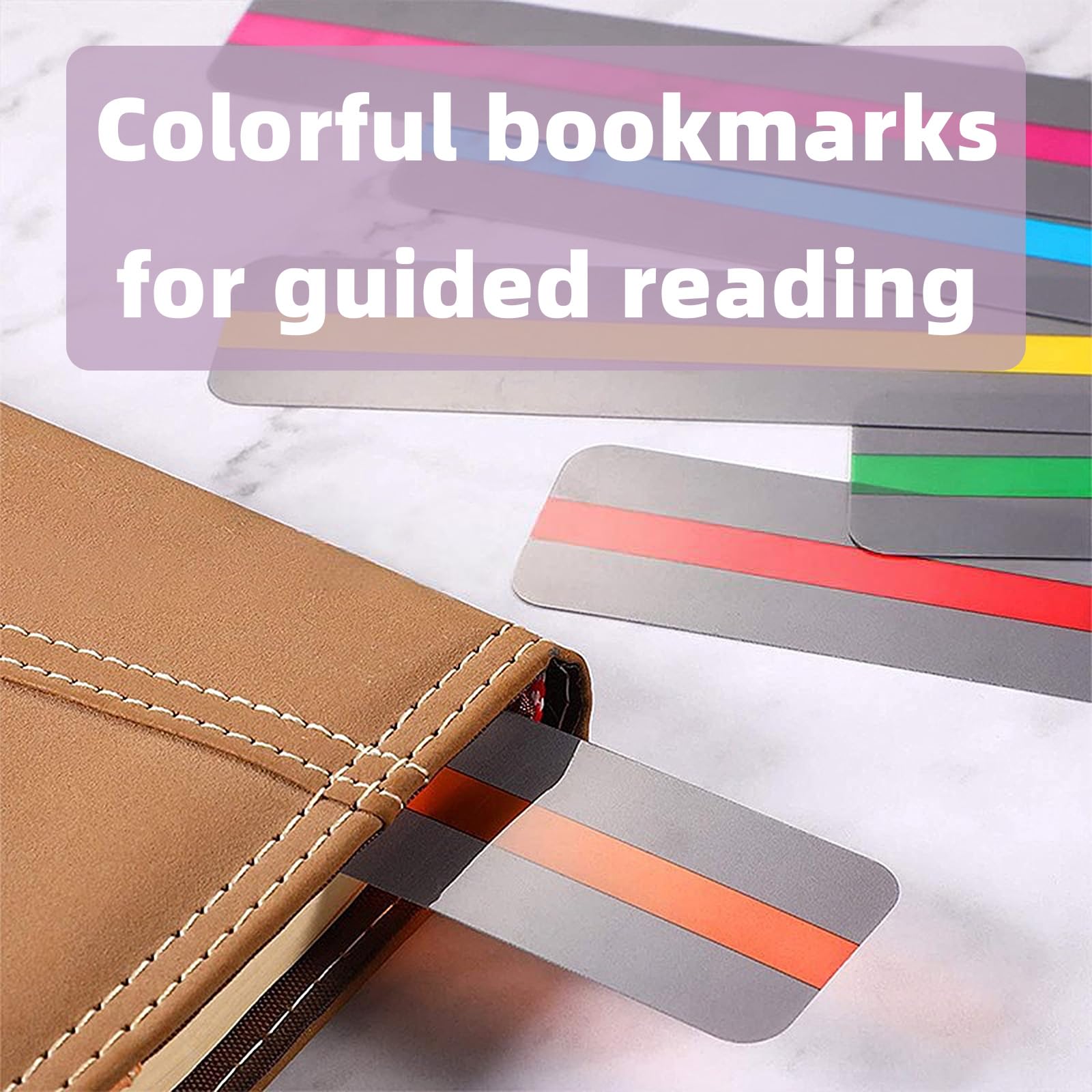 16 Piece Guided Reading Highlight Strips, Colored Overlays Bookmarks Help with Dyslexia, Reading Trackers Ruler - Image 4