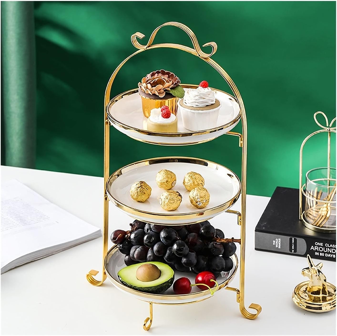 ケーキプレート ウェディング 誕生日パーティー ティーパーティーのためのデザートテーブルのハンドルの装飾ケーキの陳列台のデザートテーブル デザートディスプレイプレート Color B 送料無料 ケーキプレート ウェディング 誕生日パーティー ティーパーティーのためのデザートテーブルのハンドルの装飾ケーキの陳列台のデザートテーブル デザートディスプレイプレート Color B 送料無料