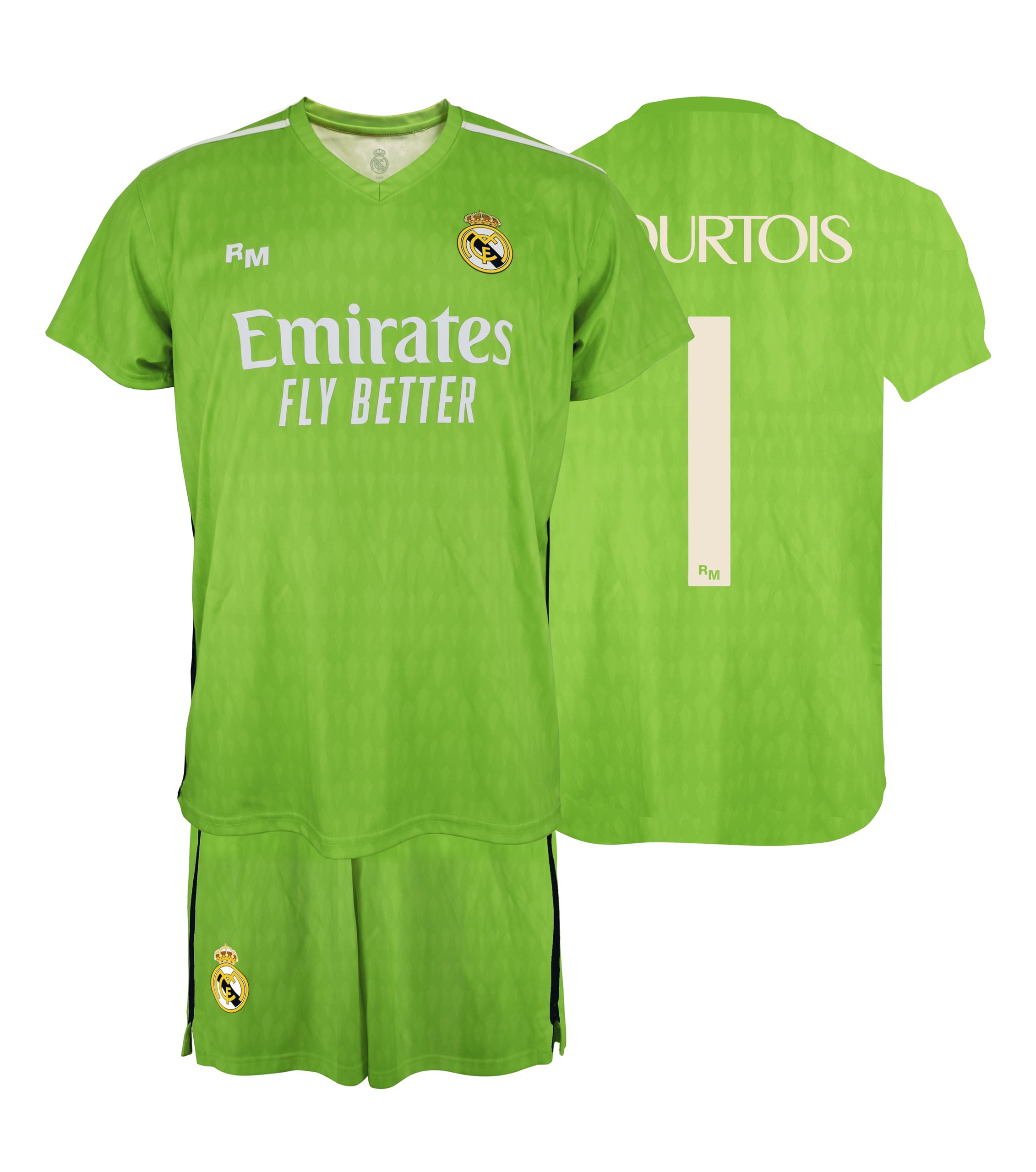 Real Madrid 1 COURTOIS Goalkeeper Jersey and Pants Set - Official Licensed Product - Child