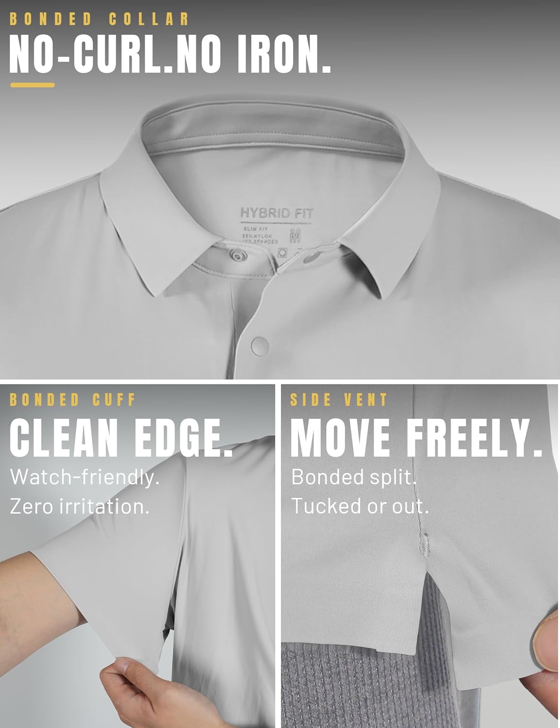 Soojun Men's Polo Shirt with Aero-Soft Cotton-Feel Performance Top, Athletic Fit Unrestricted Movement Executive Polo