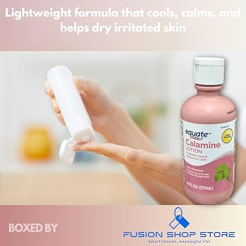 Calamine Lotion- Itch and Rash Relief Skin Soothing Formula, 6 fl oz (Pack of 1), Boxed by Fusion Shop Store