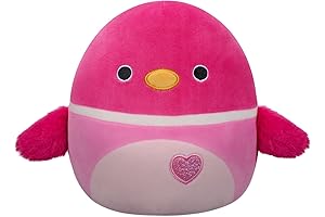 Squishmallows Valentine Gifts 8-Inch Della Pink Mallard Duck with Candy Heart Belly