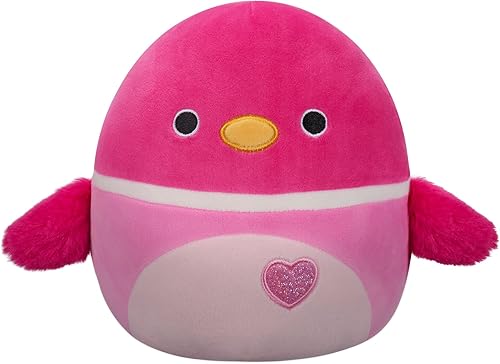 Squishmallows Pato real rosa Della original de 8 pulgadas con vientre de corazón de caramelo - Peluche oficial de Jazwares