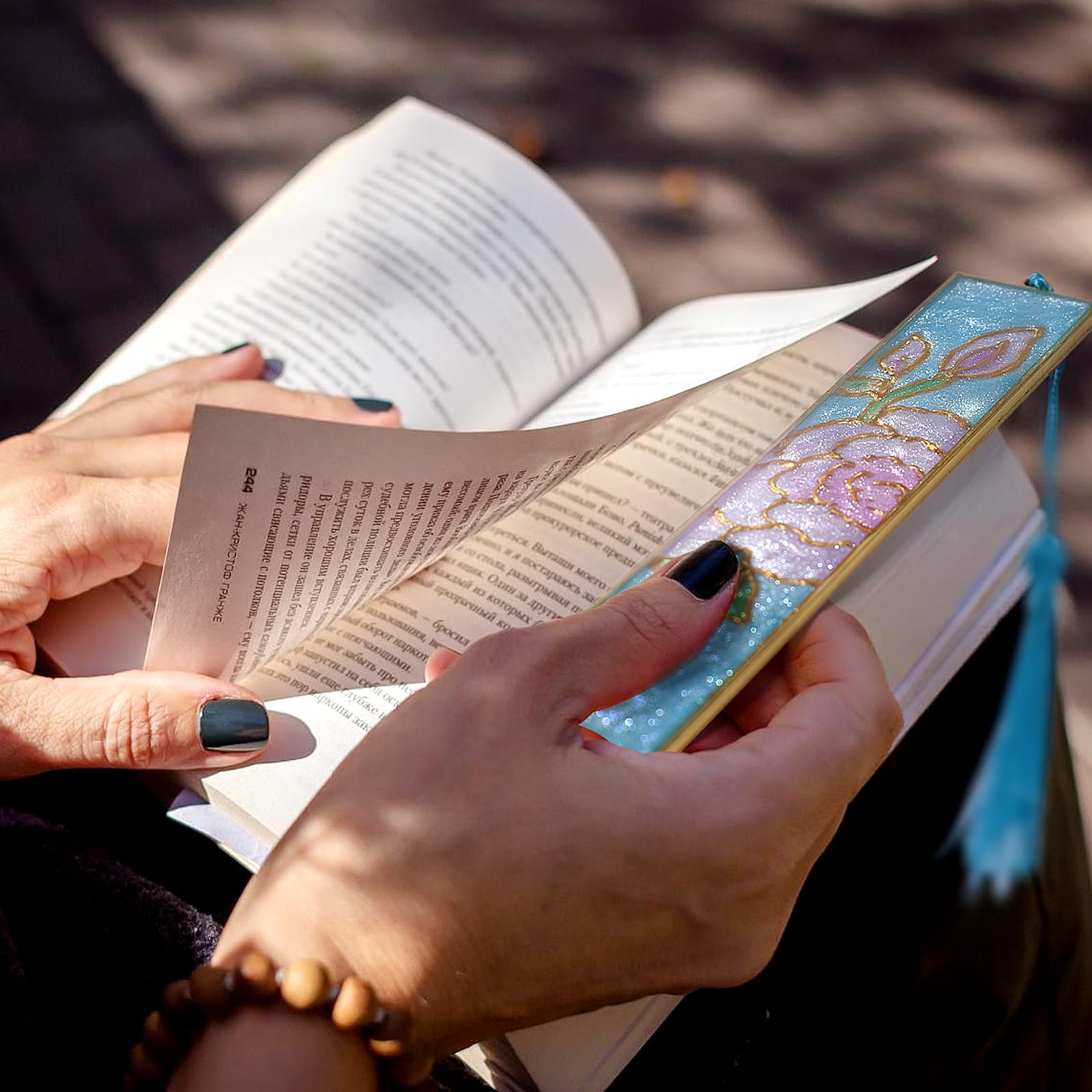 LET'S RESIN 12pcs Bookmark Bezels For Resin With Tassels, UV Resin Moulds For DIY Bookmarks(6 Flowers And 6 Blank Frames), Metal Bookmark Bezels Bulk For Craft Supplies, Custom(Tape Not Included