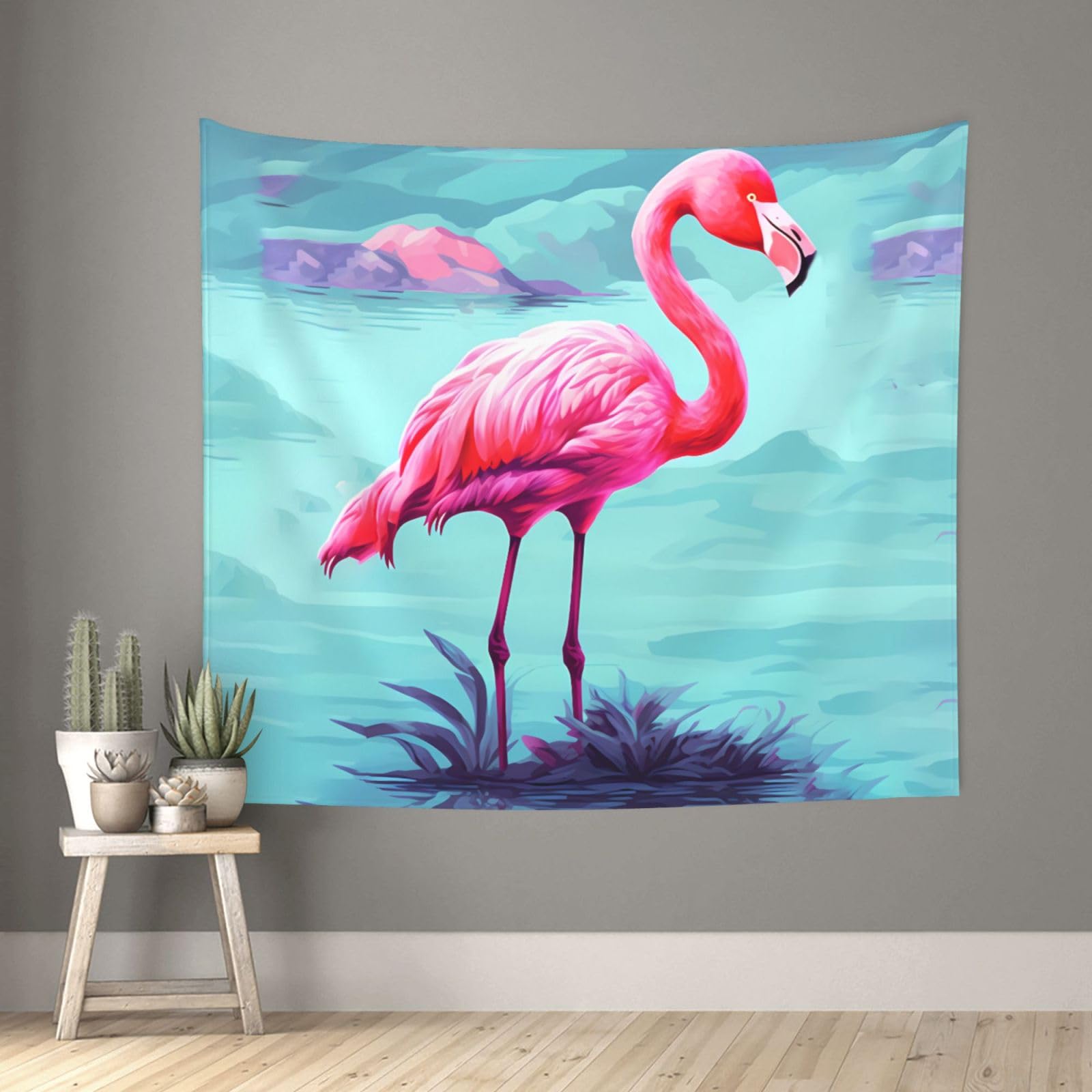 FodPand Flamingos Tapestry for Bedroom Aesthetic, Wall Hanging Tapestries Art Decor Backdrop Wall Tapestry for Dorm Living Room Funny Poster Party Banner Background 51" X 60"