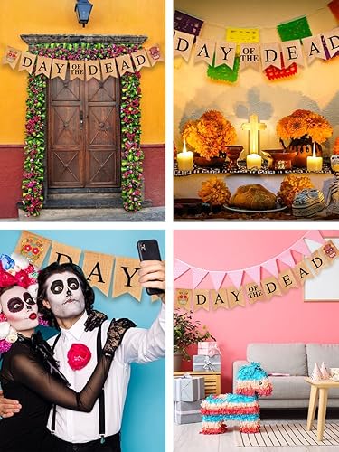 Miniatura 7 de Mandala Crafts Pancartas de arpillera del Día de los Muertos y Dia De Los Muertos con calavera de azúcar