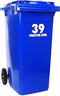 x3 or x6 Sets of Personalised Wheelie Bin Stickers for Wheelie Bins with House Numbers Road or Street Name Easy to Apply Self Adhesive Vinyl Wheelie Bin Labels Home Office or Business Walls Of Wisdom