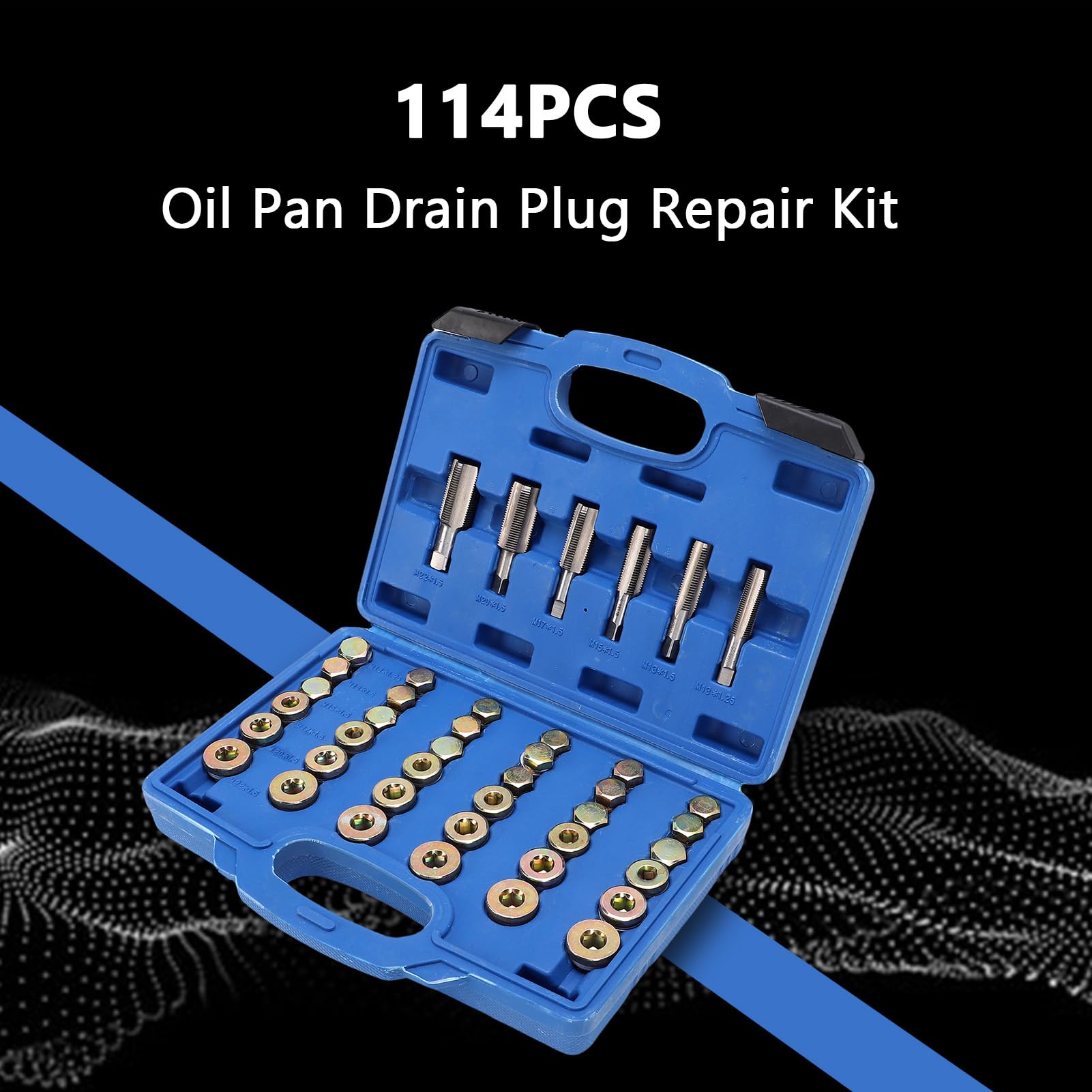 Jiawu Kit di Riparazione del Tappo di Scarico della Coppa Dell'olio Set di Strumenti di Riparazione della Filettatura Durevole per la Manutenzione Dell'Auto Dell'olio Motore per la Maggior Parte