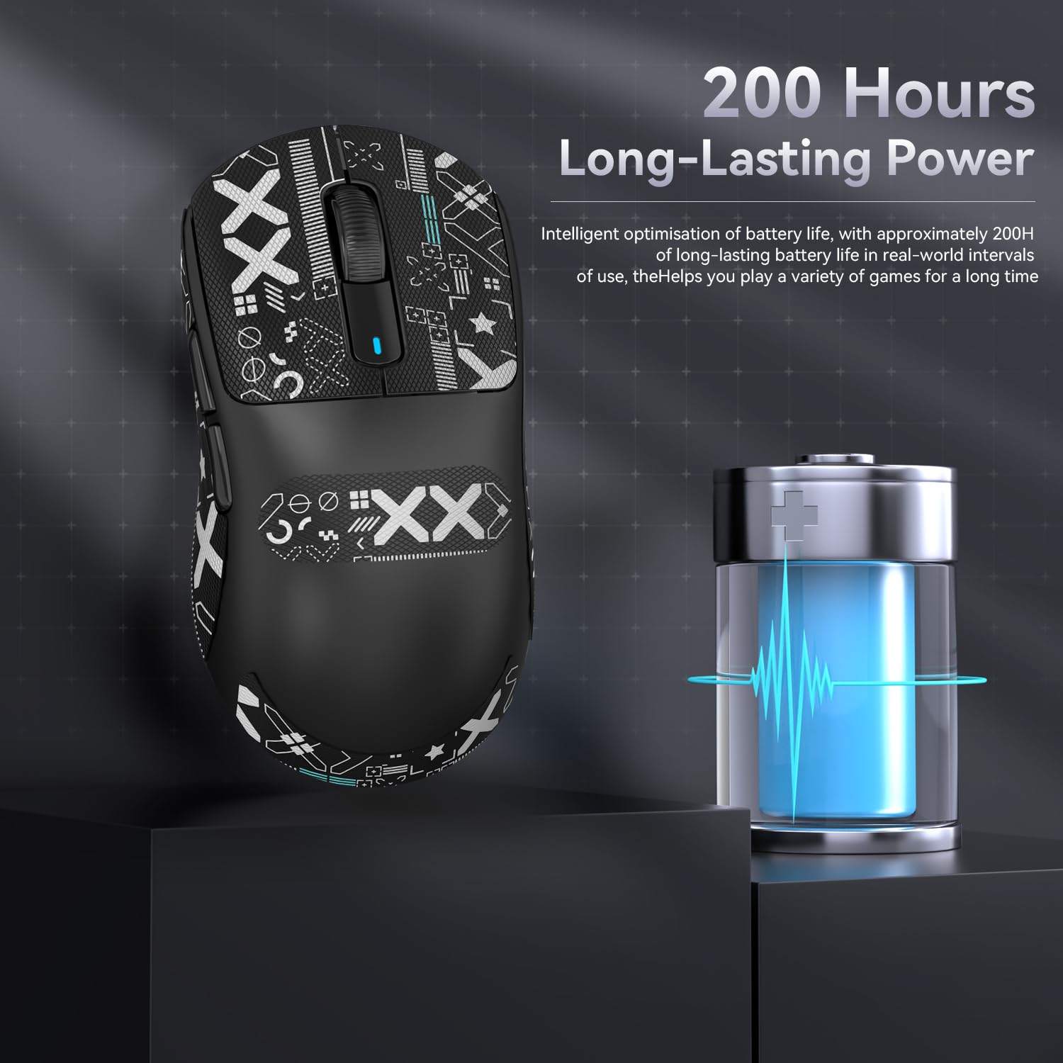 ATTACK SHARK X3 49g Superlight Mouse con Cinta, PixArt PAW3395 Gaming Sensor, BT/2.4G Wireless/Wired Gaming Mouse, 6 dpi Ajustable 26000, 200 Hrs Battery, Office Mouse para Win11/Xbox/PS/Mac (Negro)