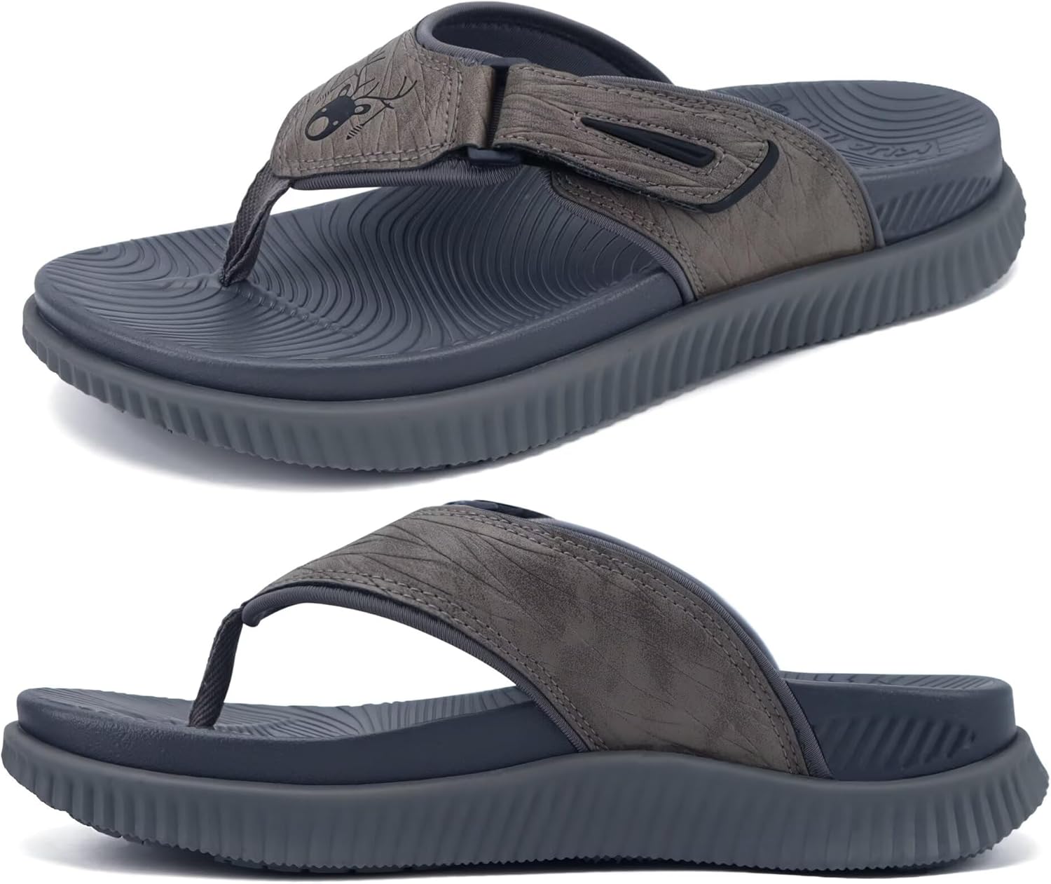 KuaiLu Men's Orthotic Cushion Flip Flops Mens Athletic Recovery Foam Walking Sandals Lightweight Summer Beach Flip-Flop Slides Shoes for Man, Soft Comfort Fit & Arch Support - Image 8