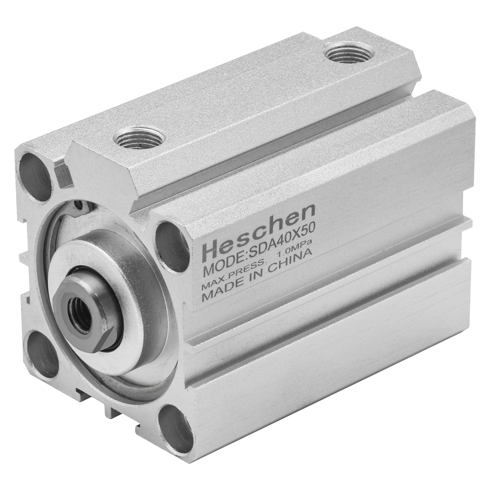 Heschen Pneumatische Compacte Aluminium Luchtcilinder, SDA 12-15, Boor 12 mm, Slag 15 mm, M5 Poortmaat, Dubbelwerkende