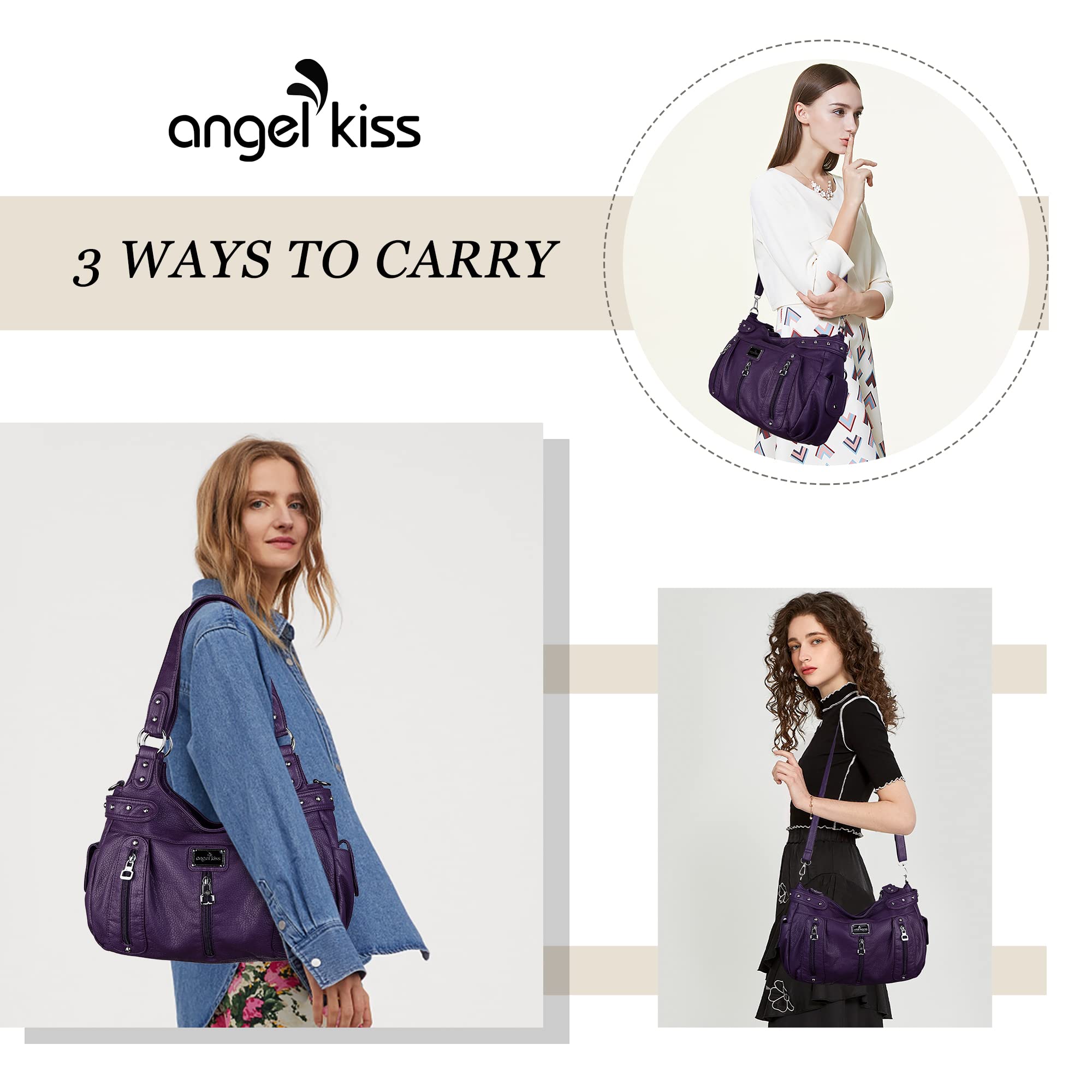 Angel Kiss Hobo Tote Sathcel Torebka Crossbody-Bag Kobiety Ak19244