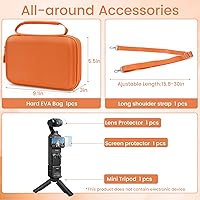 Vista 3 de Estuche para el combo de videocámara DJI OSMO Pocket 3, bolsa de almacenamiento dura EVA con 1 correa ajustable y 2 protectores de pantalla y 1 mini