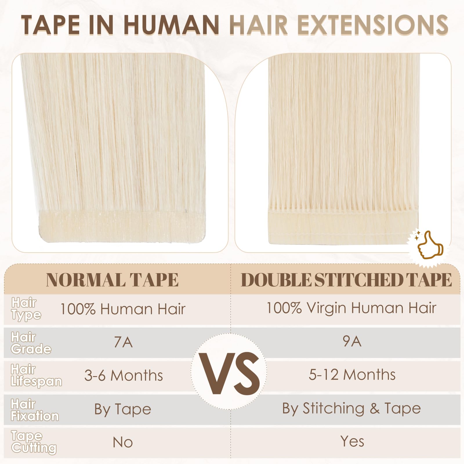 Elailite Tape in Hair Extensions Real Human Hair Blonde 20 PCS Skin Weft Real Remy Hair Extension Straight (#60 Platinum Blonde - Image 4