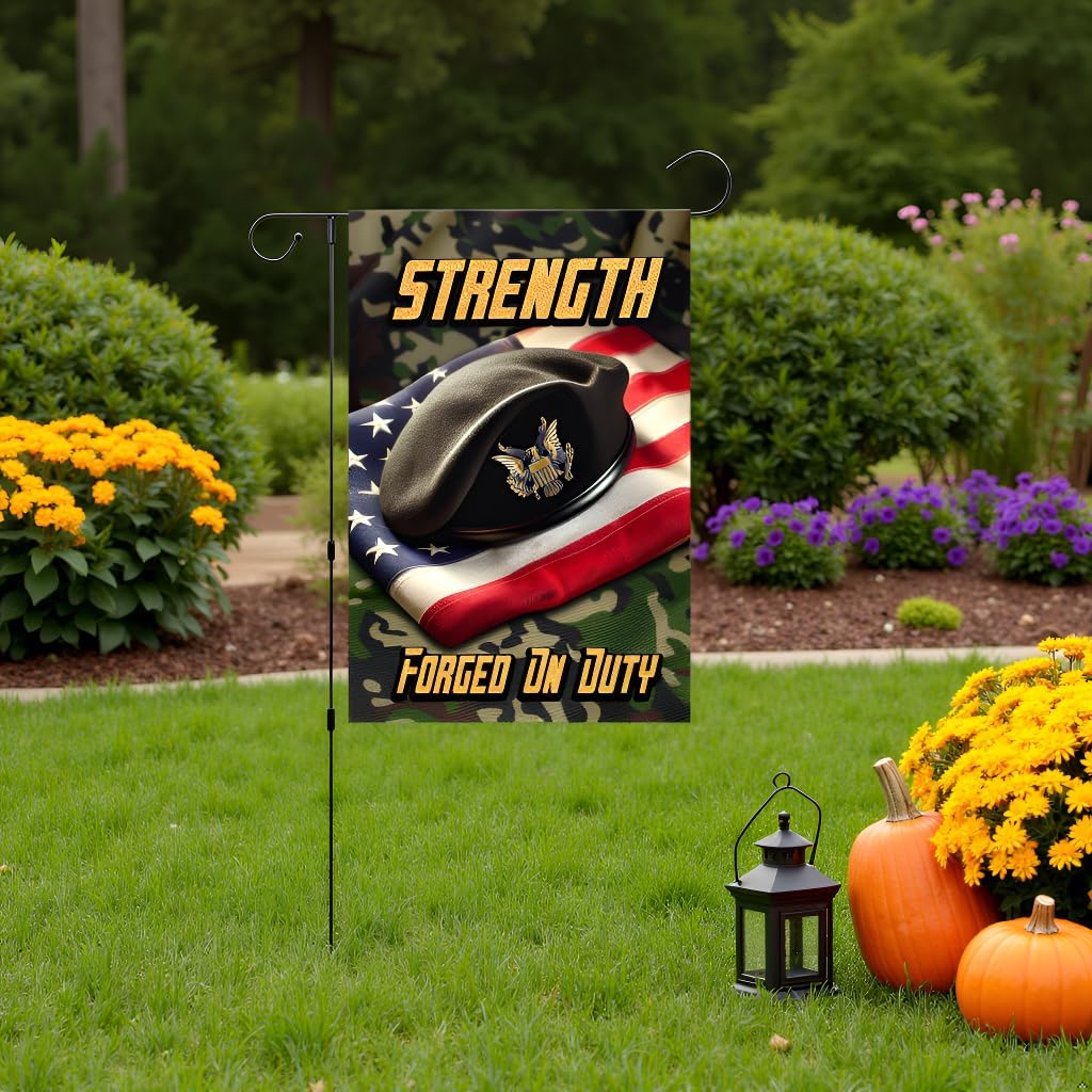 Memorial Army Garden Flag 12x18 In Doublesided Black Beret Folded Flag US Backdrop Outdoor Decor for Army Veterans, Military Families, Patriot Day & Veterans Day - Image 9