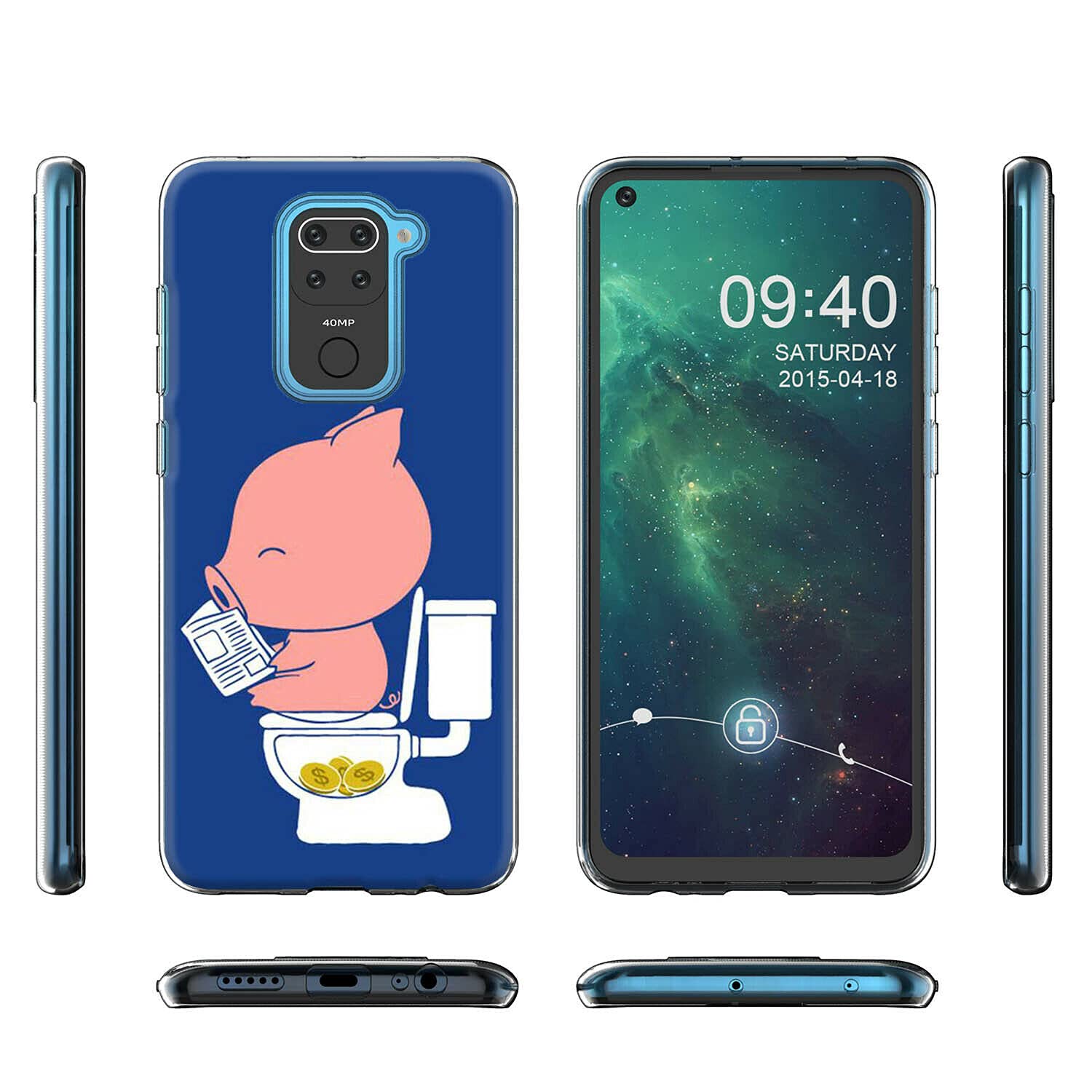 Mixroom - Cover Custodia Back case In TPU Silicone Morbido Per Xiaomi Redmi Note 9 Fantasia Musica Chiave Di Violino C40