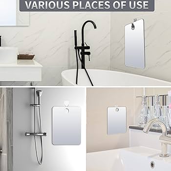 Shower Mirror Fogless For Shaving, Travel Camping Mirrors Shatterproof Wall Hanging Locker Shave Mirror Makeup Anti Fog Free Bathroom I.444770518