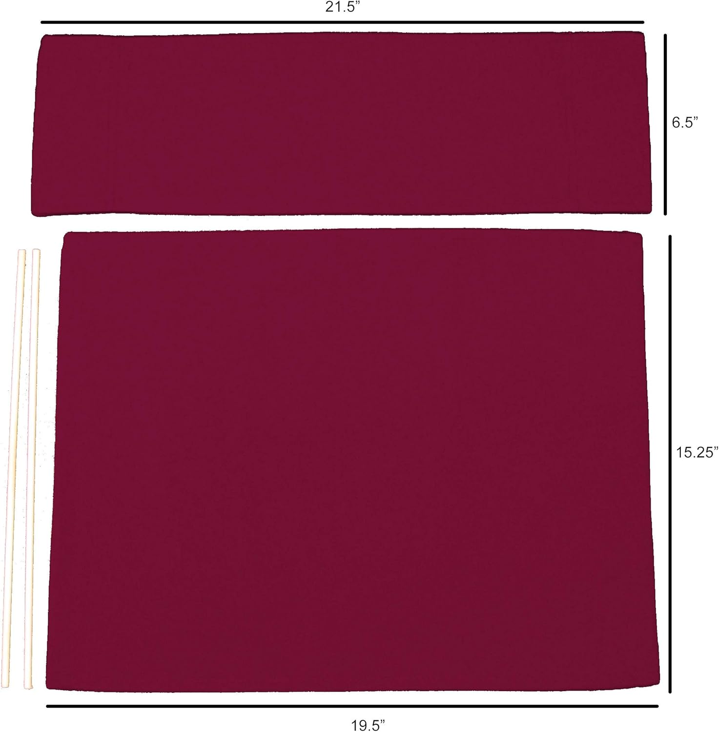 Marine Grade Weather Resistant Directors Chair Replacement Cover (Round Stick) - Burgundy