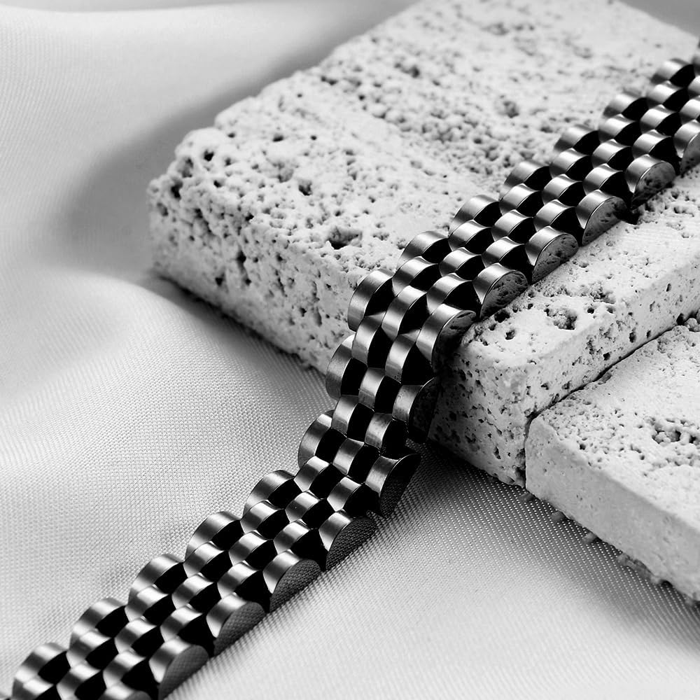 MYNENEY 10mm mens stainless steel bracelet Watch link chain bracelet for men Silver/Gold/Black-7.48/7.68/8.27 Inch Length Classic men Jewelry - Image 5