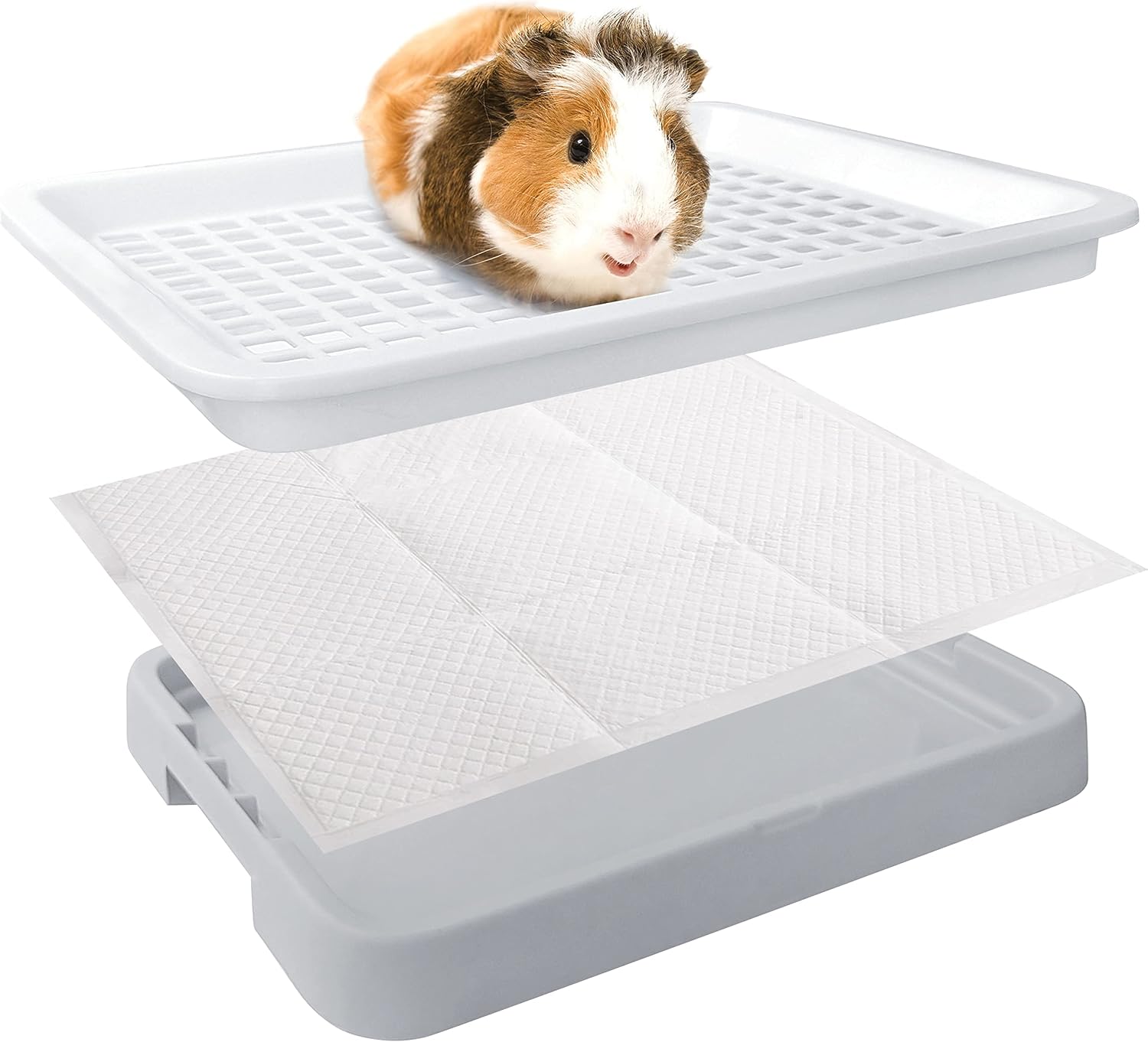 Guinea Pig Toilet, Small Animal Potty Trainer Corner, Square Rat Litter Bedding Box with Small Broom, Dustpan, Small Pet Litter Toilet…