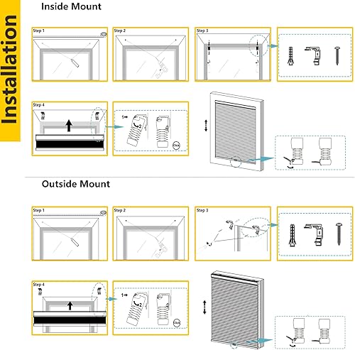 Miniatura 7 de Flamax Persianas celulares opacas sin cordón, persianas celulares sin cordón, persianas de panal para ventanas, persianas de ventana, persianas de
