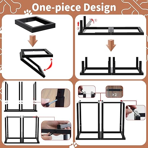 Miniatura 7 de Cuenco elevado para perros, altura ajustable, soporte de metal resistente, diseño espacioso y profundo, adecuado para perros grandes